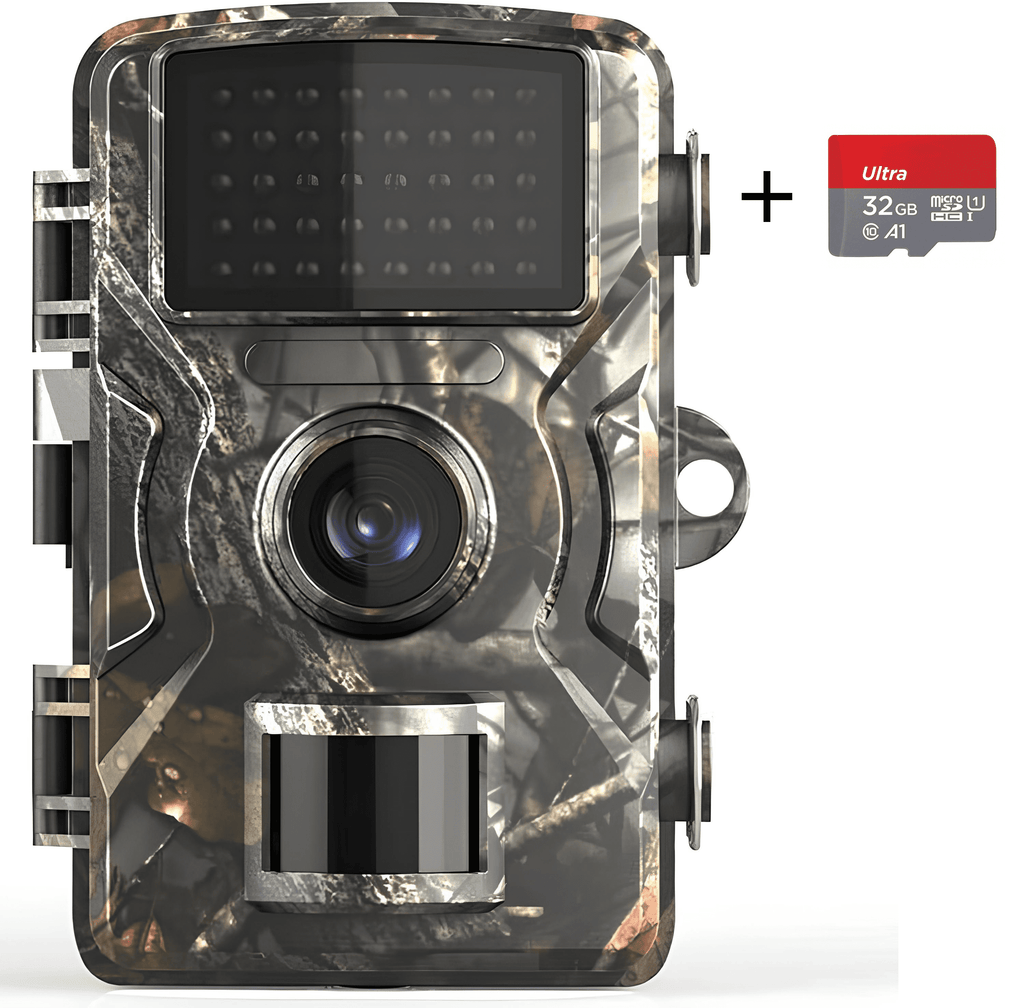 Caméra De Chasse 28MP 1080P HD Vision Nocturne Avec 27 LED 940nm Et Carte 32GO